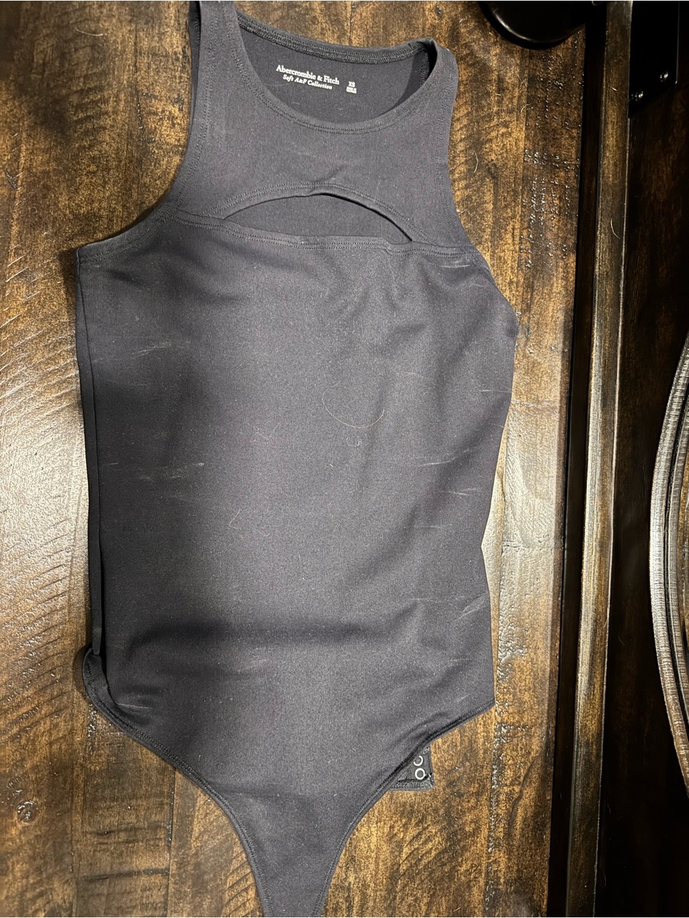 Abercrombie & Fitch Black Cutout Tank One-Piece Bodysuit